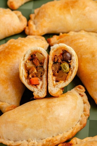 filipino beef empanada cut open