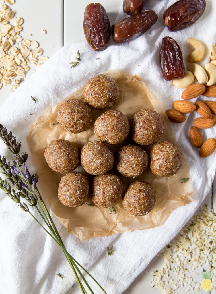 Decadent Lavender Bliss Balls {oil & gluten-free} sweetsimplevegan.com #decadent #lavender #blissballs #vegansnacks