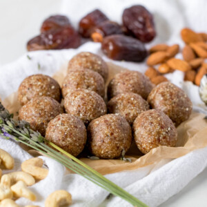 Decadent Lavender Bliss Balls {oil & gluten-free} sweetsimplevegan.com #decadent #lavender #blissballs #vegansnacks