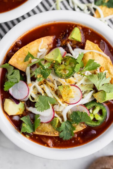 Vegan Pozole Rojo Mushrooms Red Beans