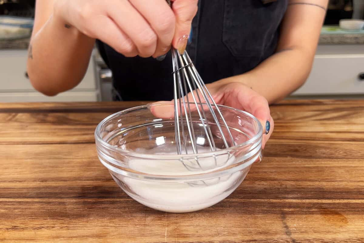 whisking cornstarch slurry