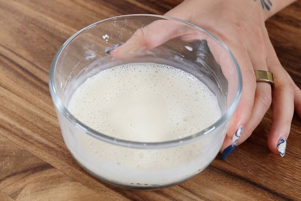 cornstarch slurry in a small glass bowl