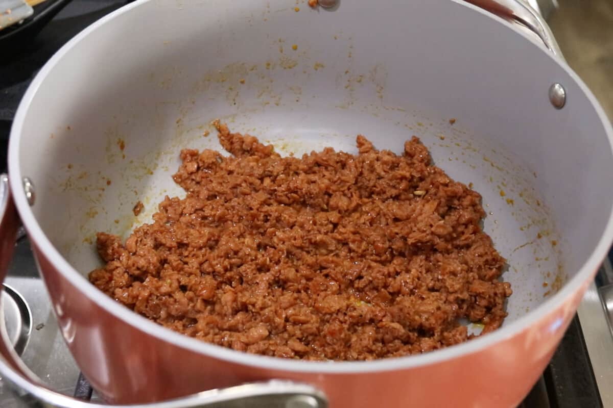 sausage cooked in a pot